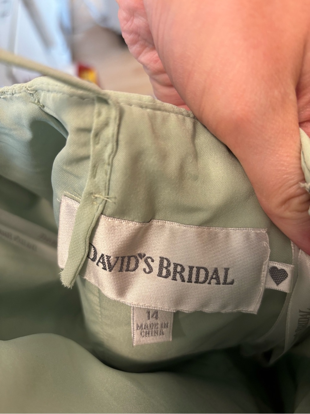 David’s Bridal Sage Green Strapless Dress - Picture 3 of 4